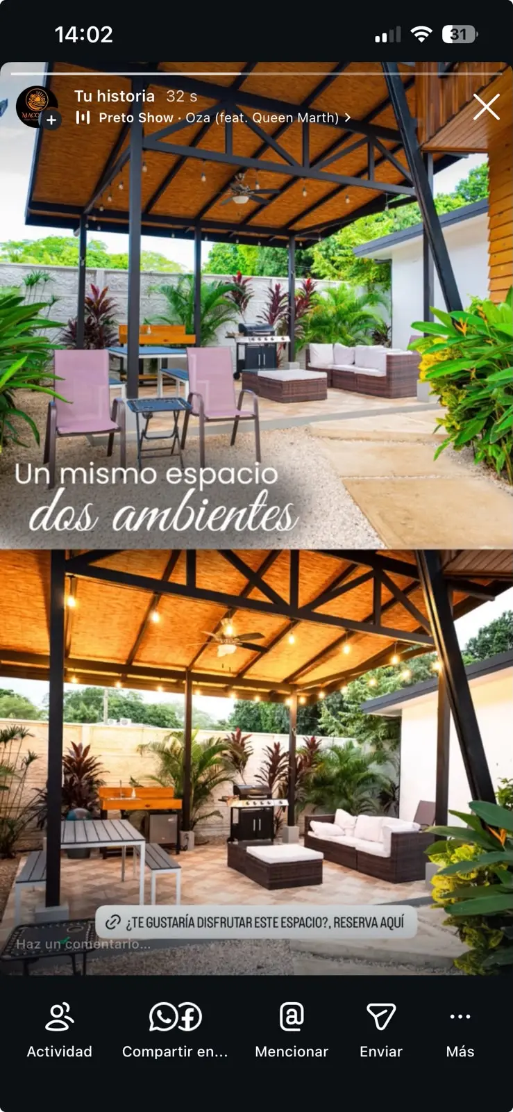 Publicamos stories con llamado a la acción directo y claro, diseñadas para convertir seguidores en reservas reales, no solo vistas.