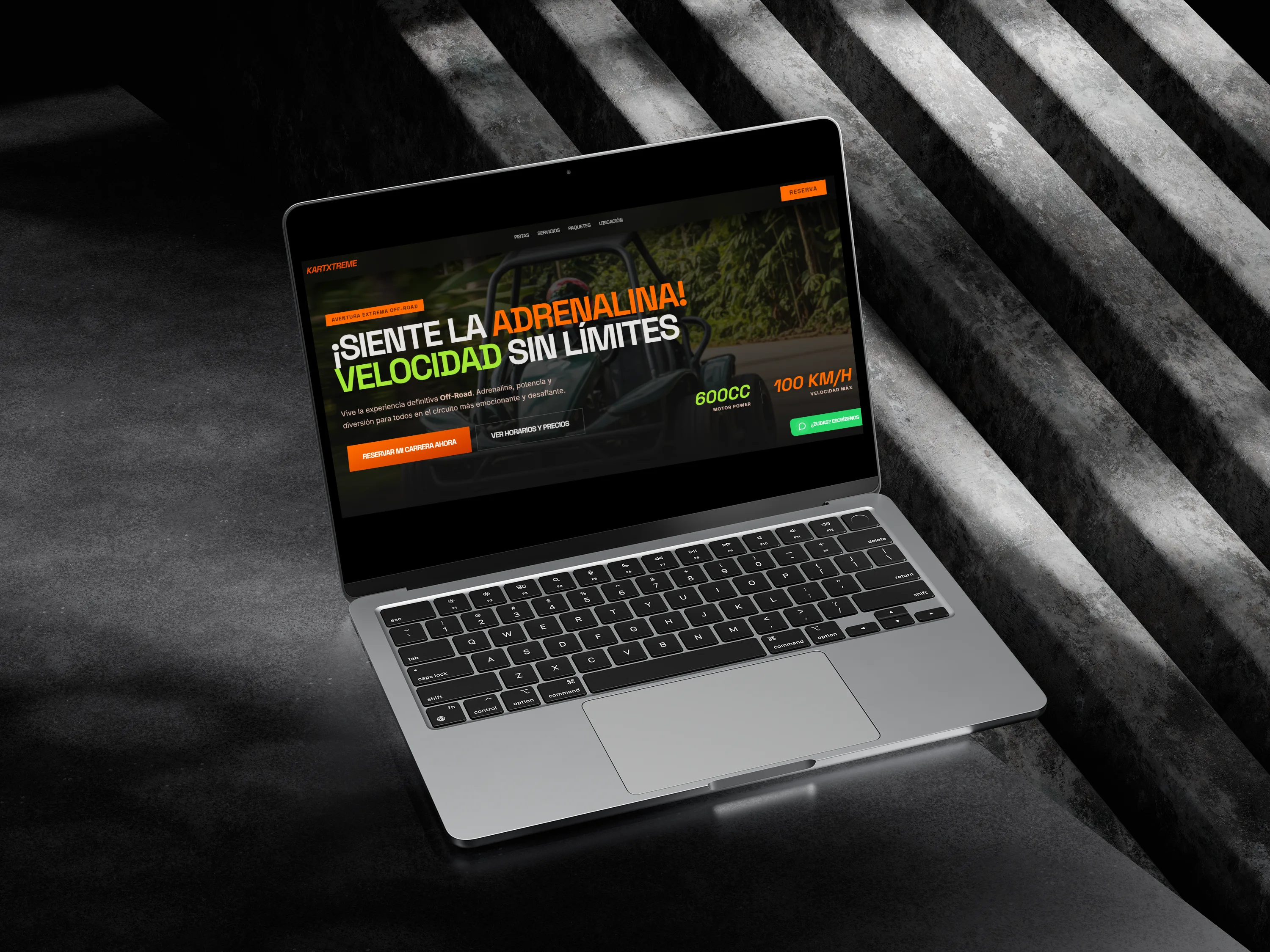 Diseño web de alto impacto para KartXtreme - Kinetic Brutalism Style